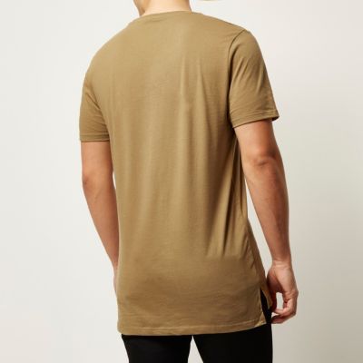 Light brown marl longline t-shirt